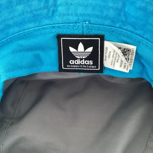 addidas Womens Washed Sky Rush Blue/White Trefoil Bucket Hat - Picture 4 of 6